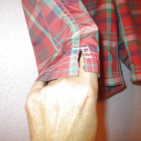 Lands End VOLLEY Swim Trunks Size L 36 38 UPF Lined POCKETS Drawstring PLAID 6" - Picture 5 of 11